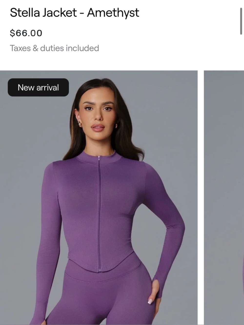 Bota Zip-Front Long Sleeve Top - Purple